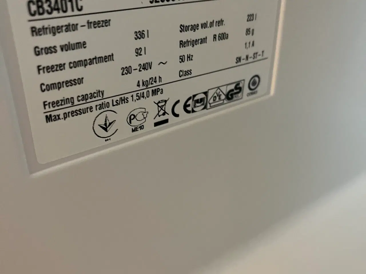 Billede 4 - Electrolux køle-/fryseskab rustfri