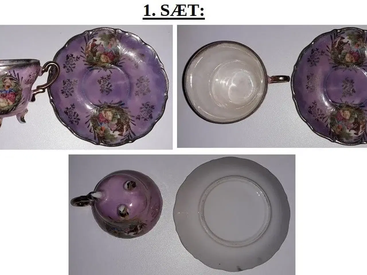 Billede 2 - 5 forskellige sæt te/kaffe kop- & underkopper