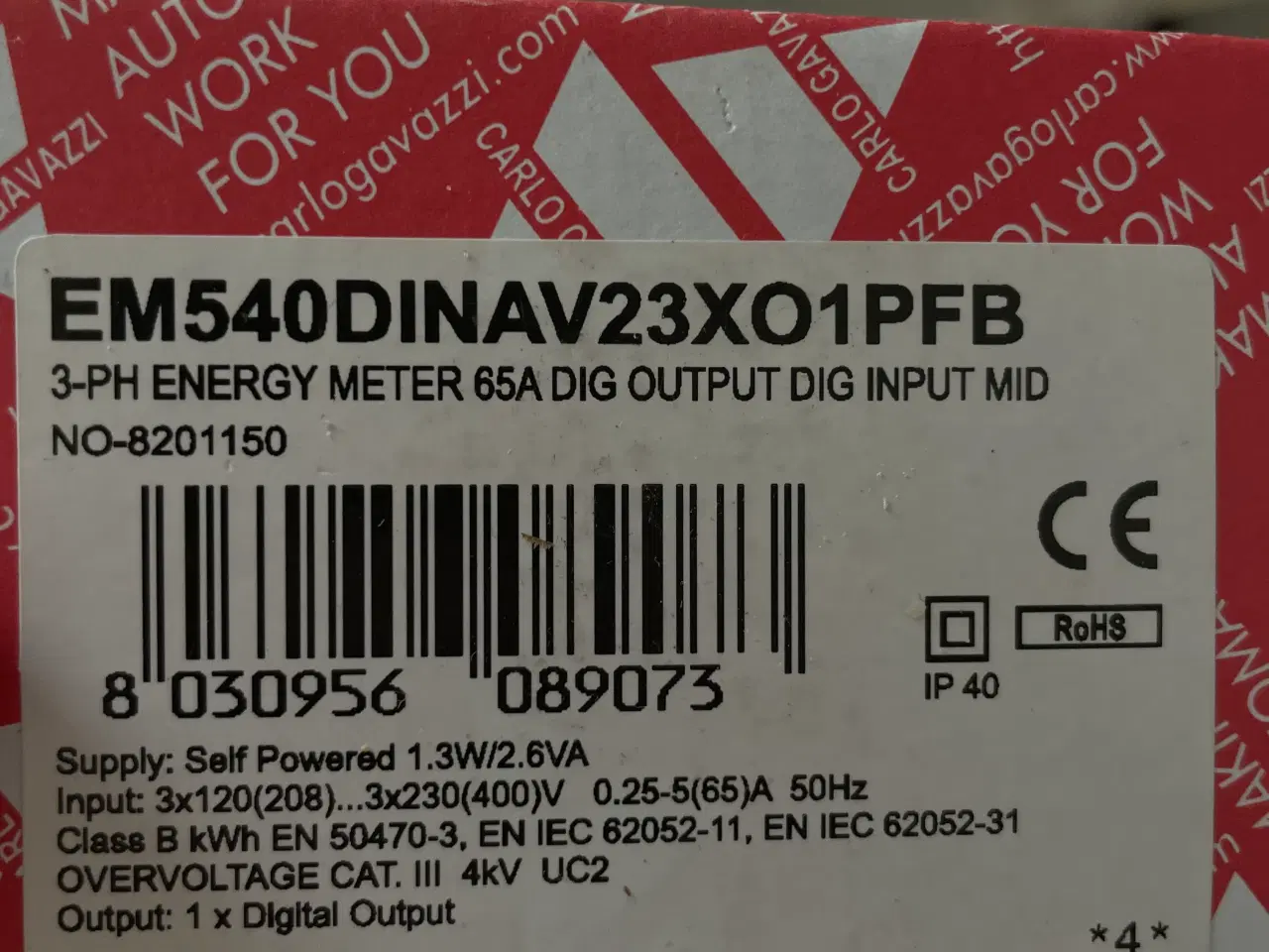 Billede 2 - Carlo Gavazzi EM540DINAV23X01PFB 3-faset energimål