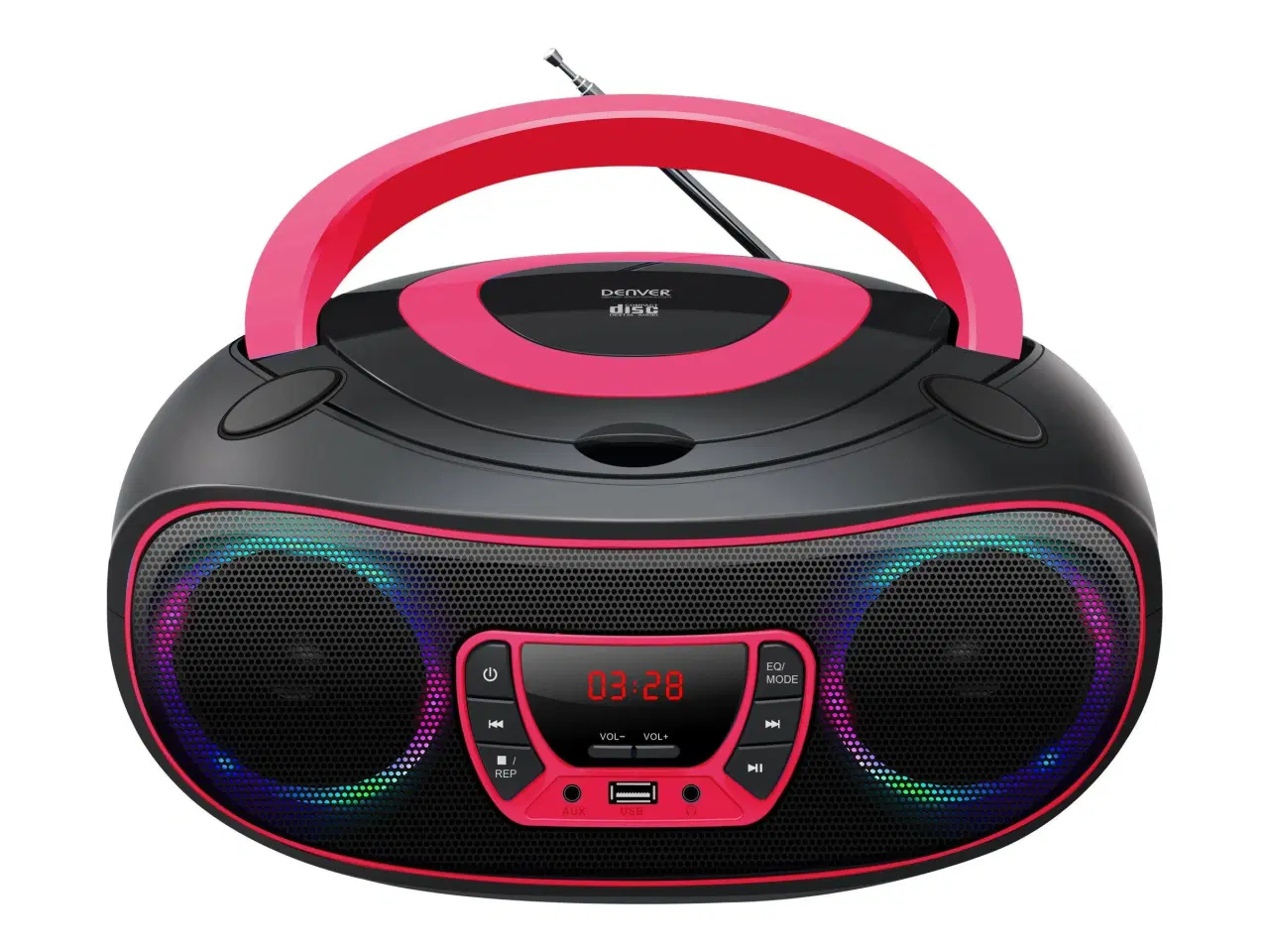 Billede 2 - CD-afspiller boombox med Bluetooth – DENVER TCL-212BT, sort/pink