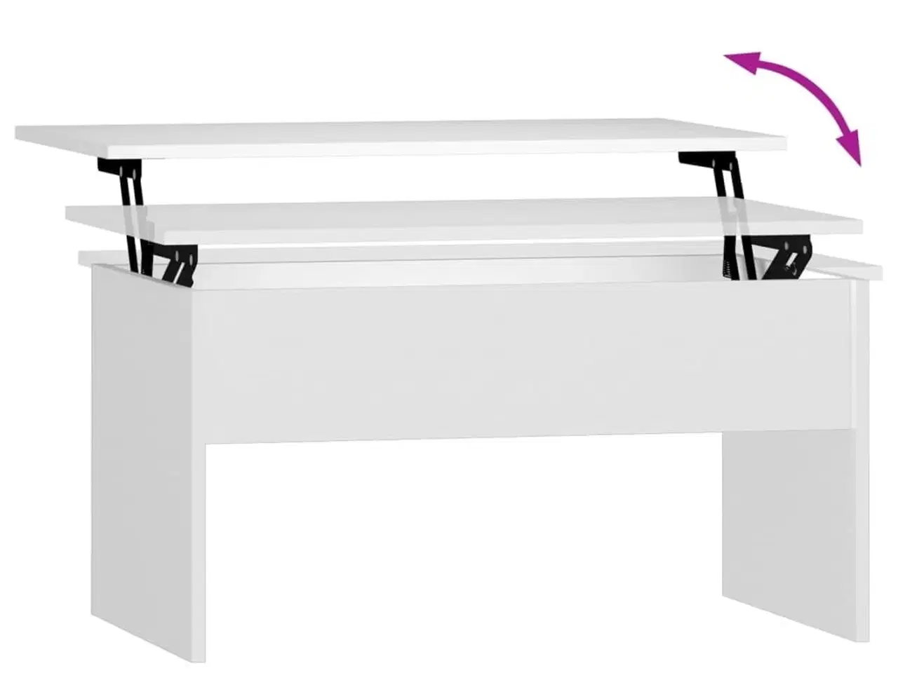 Billede 6 - Sofabord 80x50,5x41,5 cm konstrueret træ hvid