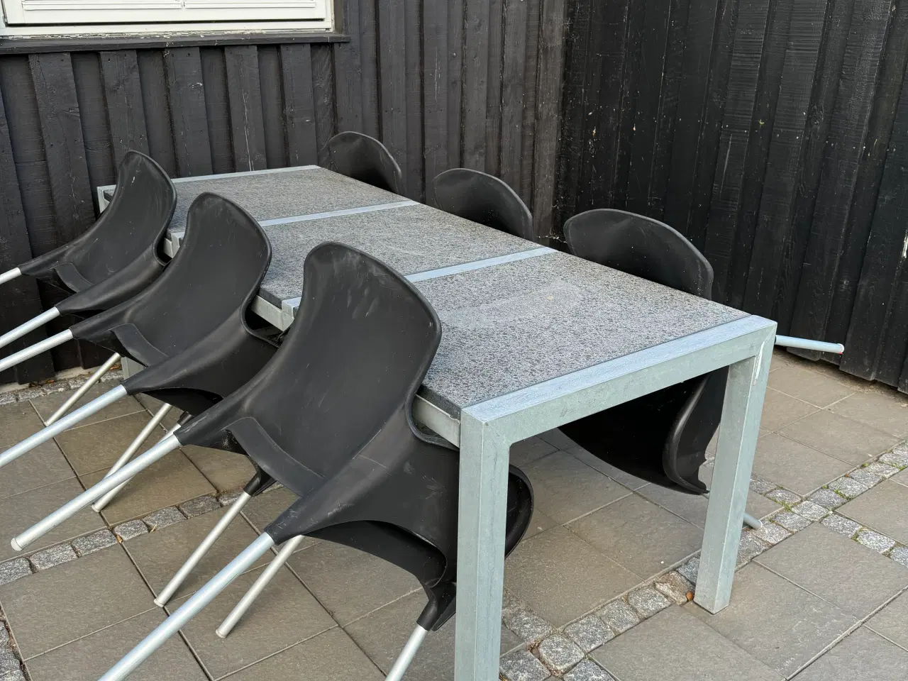 Billede 1 - Havemøbelsæt Granitbord + 6 stole