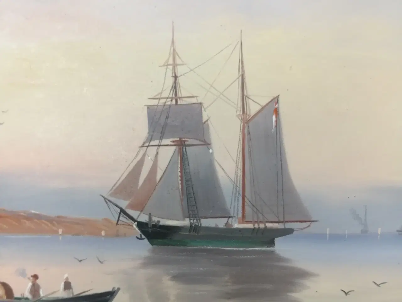 Billede 3 - Fantastisk smukt oliemaleri i fine lilla nuancer