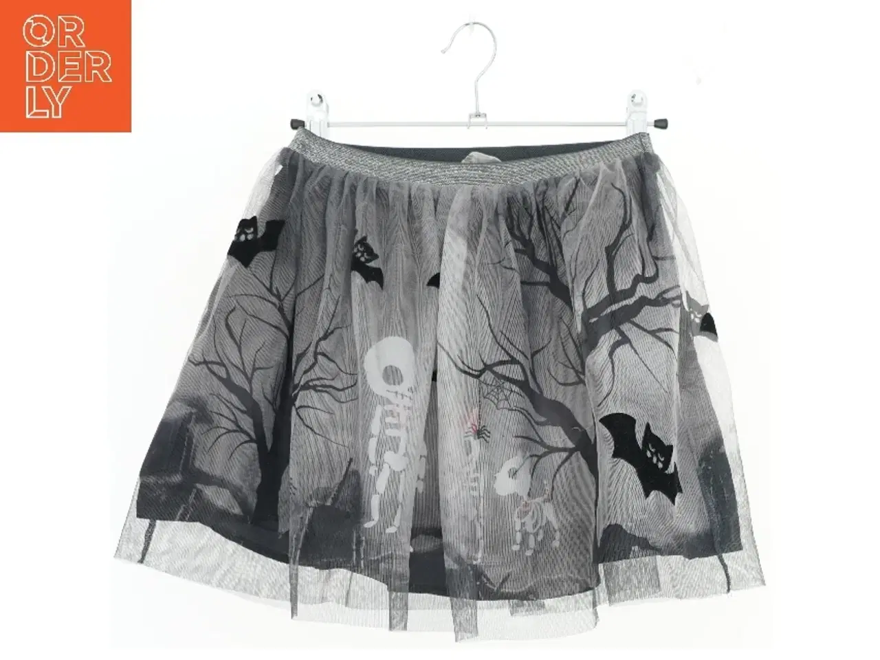 Billede 1 - Halloween nederdel med skeletdesign fra H&M (str. 122)