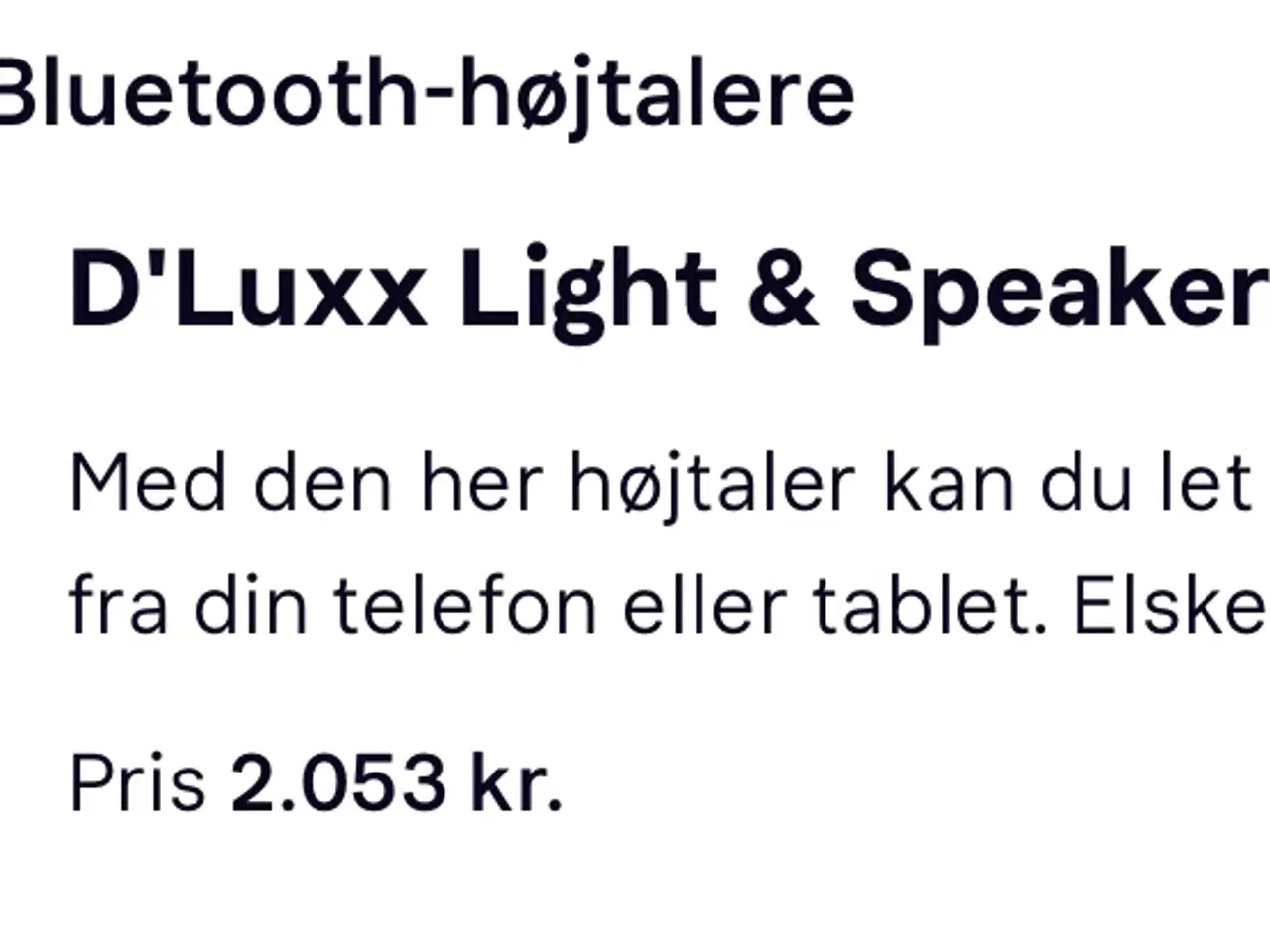 Billede 1 - Lampe med lys og højtaler.