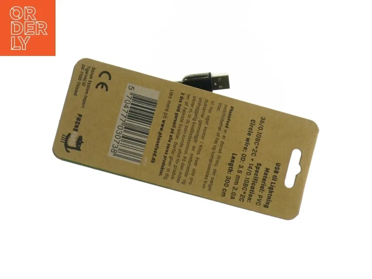 Billede 2 - Lightning til USB kabel 3m fra PHONE FOOD (str. 17 x 7 cm)