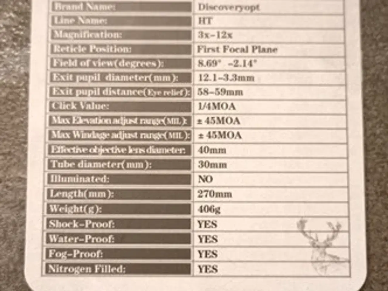 Billede 3 - Discoveryopt HT 3-12x40SF FFP