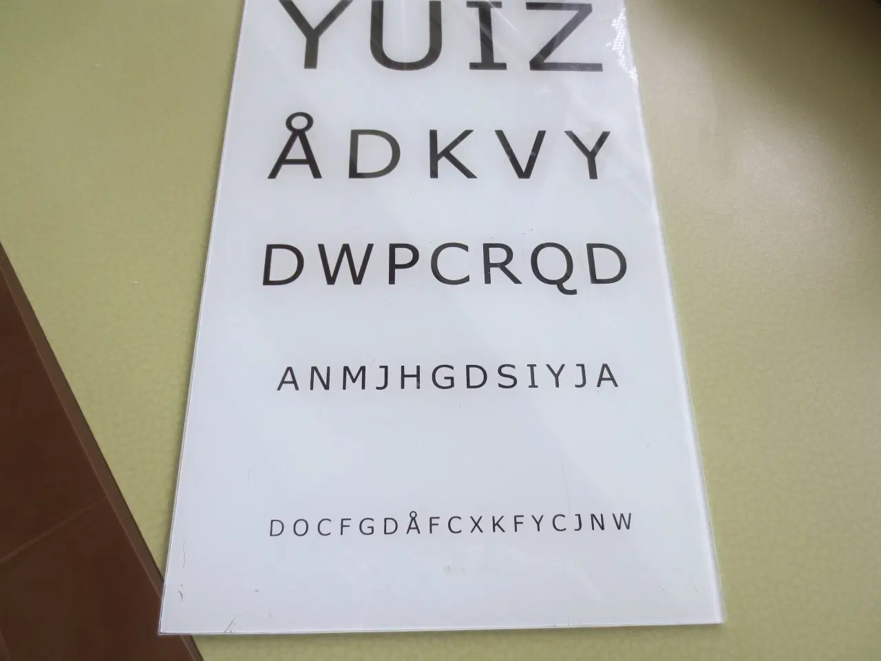 Billede 3 - 1 stk Læge Synstest Glasplade 