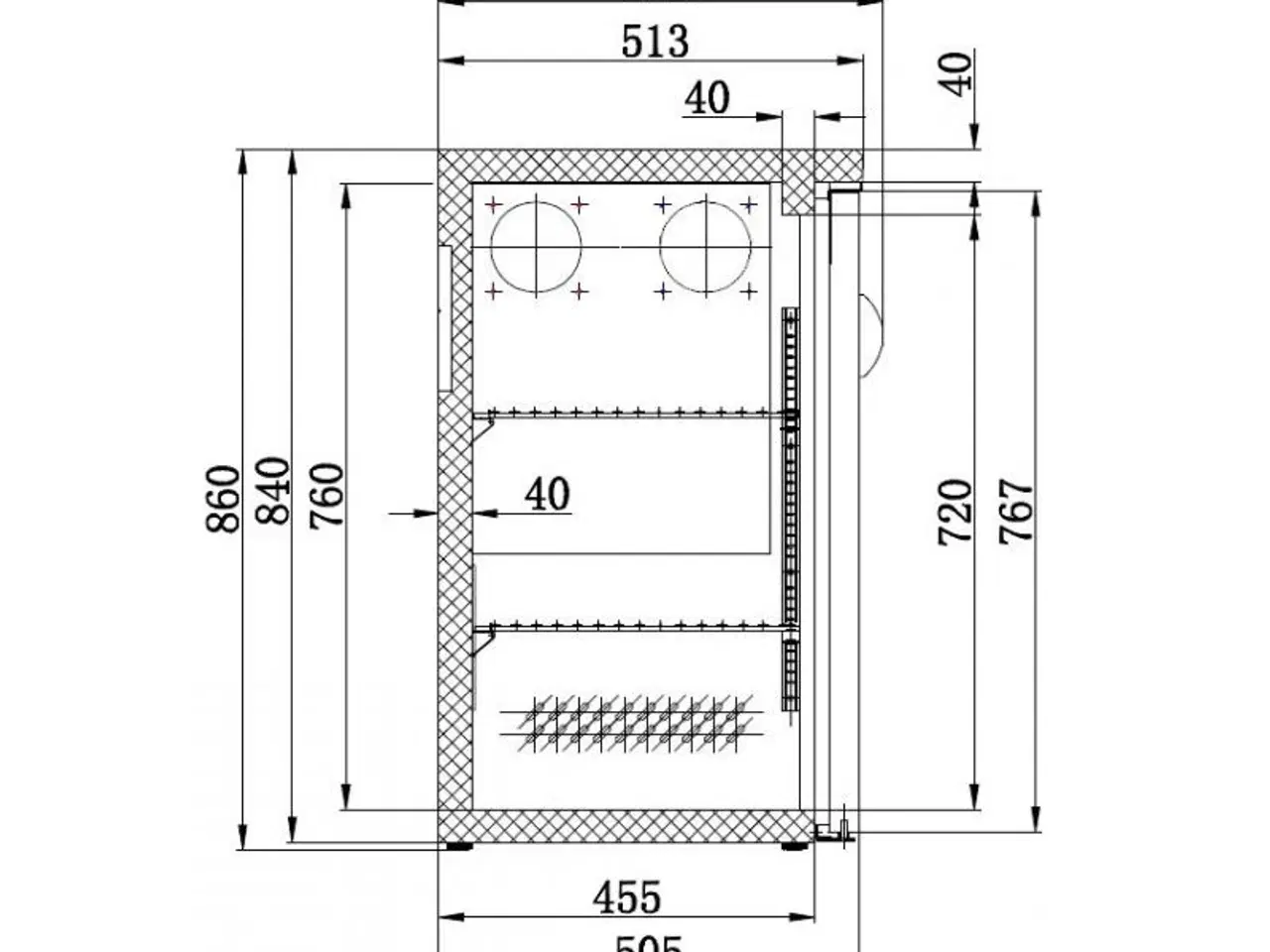 Billede 2 - Combisteel barkølebord – sort – 2002x513x860 mm