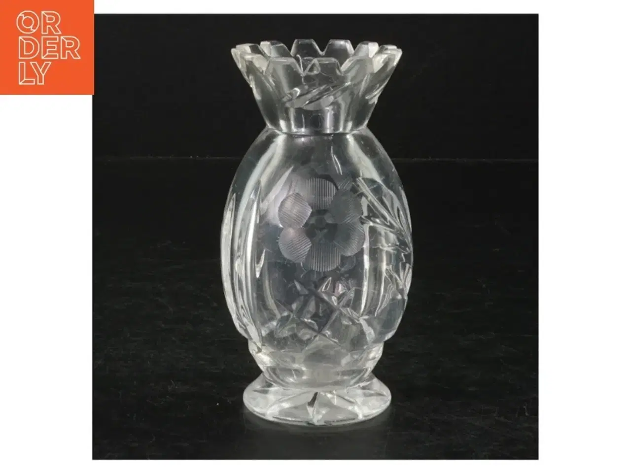 Billede 1 - Glasvase (str. H. 13 cm. ø. 6,5 cm)