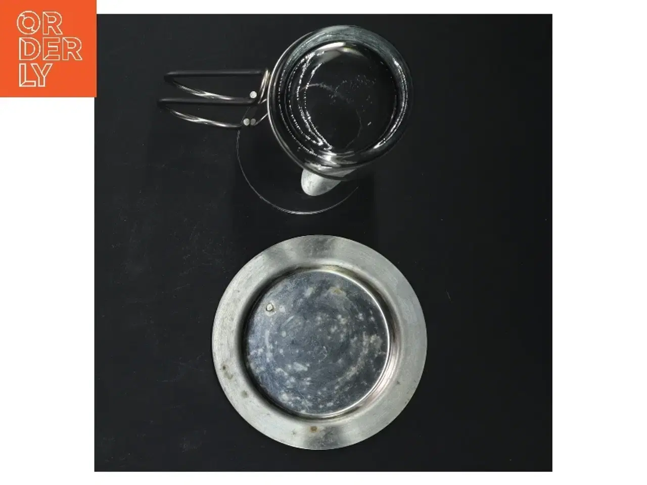 Billede 3 - Sæt af glas med metalholder og ske (str. Ø 6x13,5 cm)