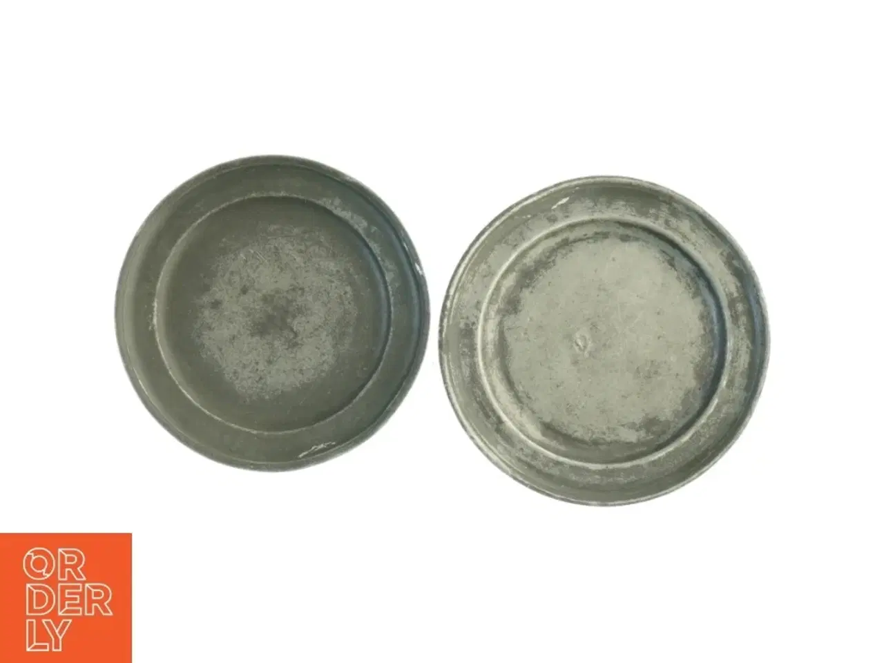 Billede 2 - Antikke Tin tallerkener (str. 24 x 24 cm og 23 x 23 cm)