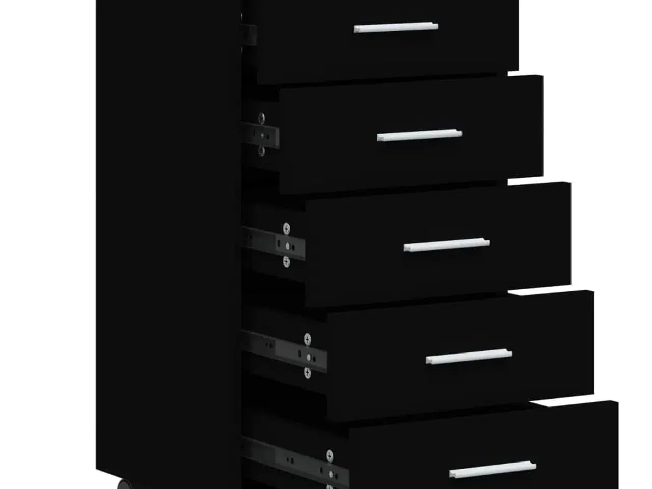 Billede 5 - Kommode med hjul konstrueret træ sort