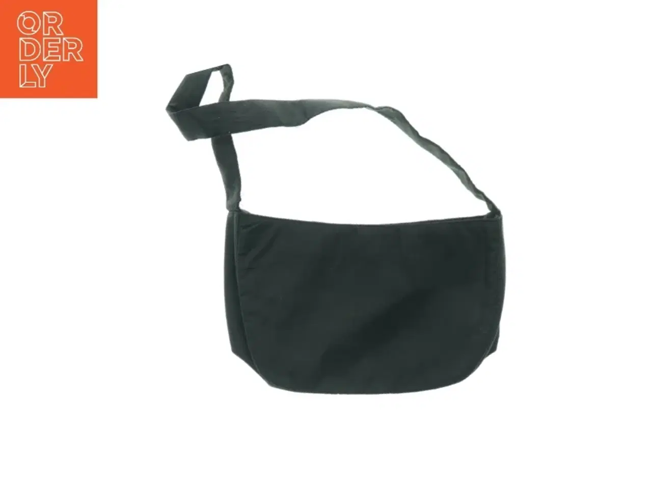 Billede 2 - Sort broderet skuldertaske (str. 23 x 14 cm)