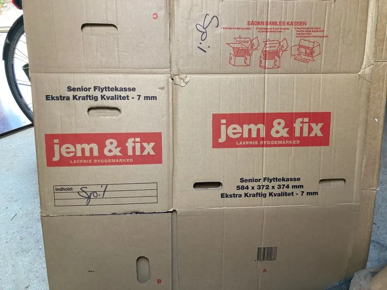 Billede 1 - Flyttekasser fra jem &fix 19 stk
