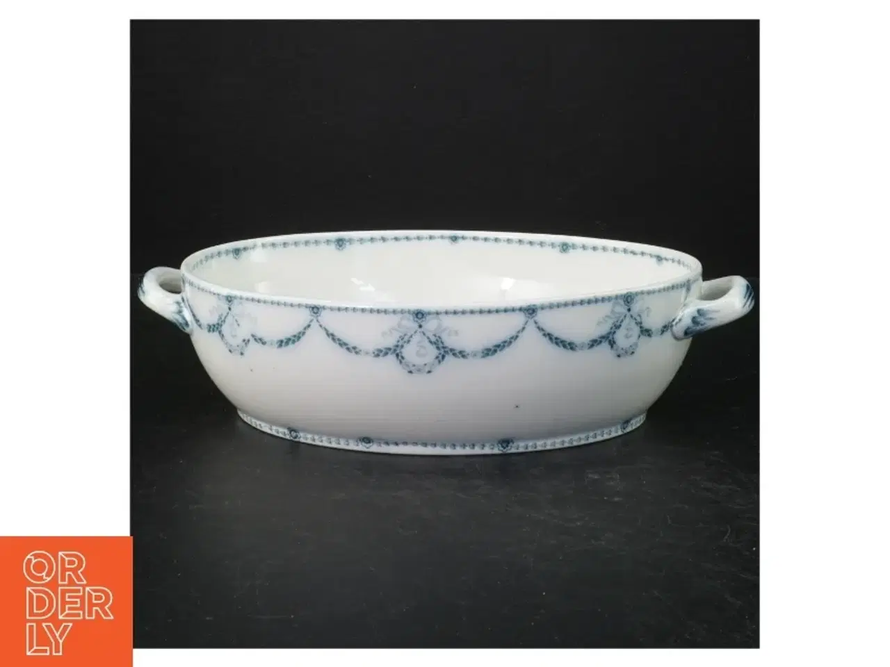 Billede 1 - Porcelænsfad og skål med blåt mønster fra Hannibal (str. 30 cm)
