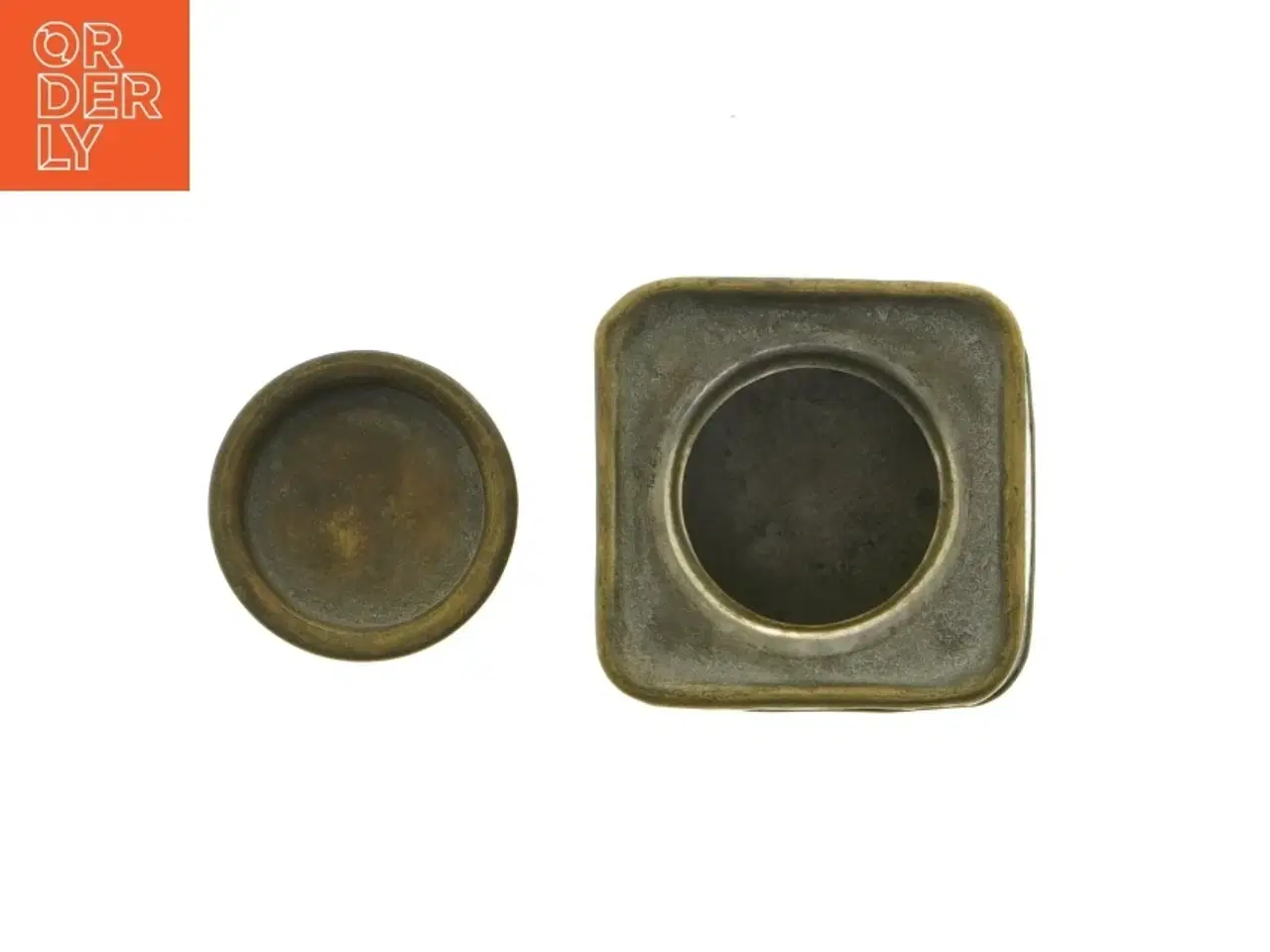 Billede 7 - Antik teæske med låg (str. 8 x 7 cm)