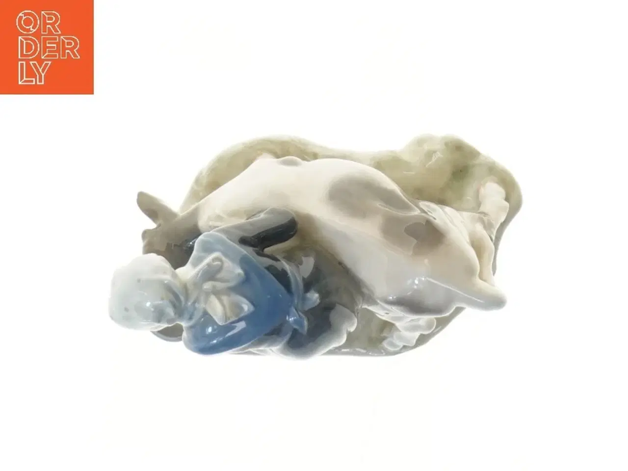 Billede 2 - Porcelænsfigur af kvinde og kalv fra Royal Copenhagen (str. 16,5x16,5 cm)