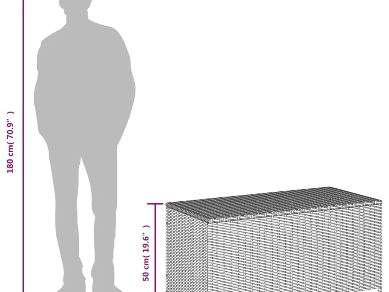 Billede 10 - Opbevaringsboks til haven 190 l polyrattan beige