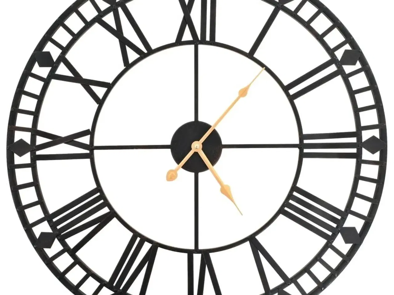Billede 1 - Vægur i vintagestil med kvarts-urværk metal 60 cm XXL