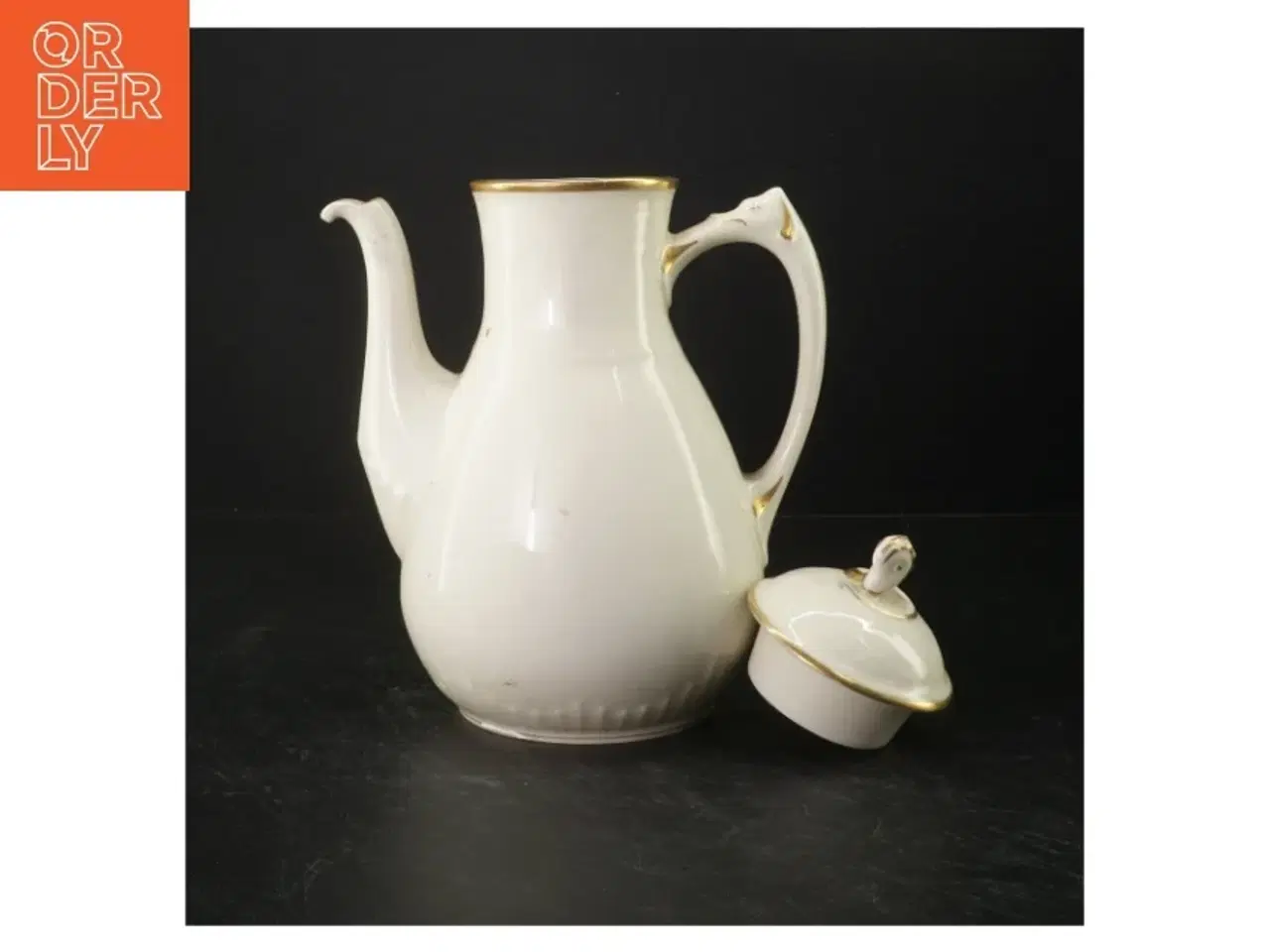 Billede 3 - Porcelænsteapot med gulddetaljer fra B&G (str. 26 cm)