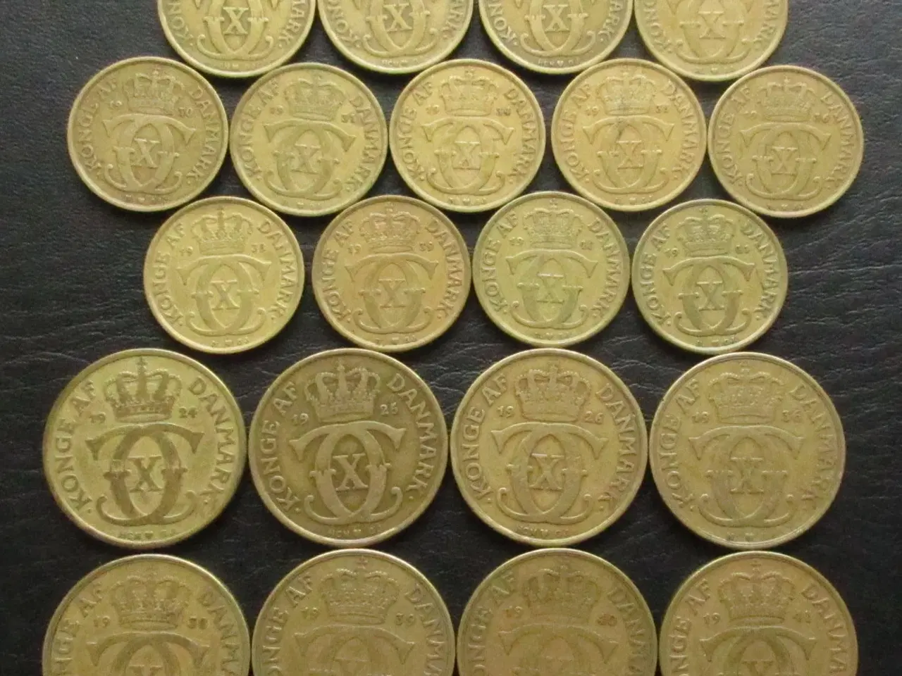Billede 1 - 1 og 2 kr 1924-1941 komplet sæt inkl. 1 kr 1924