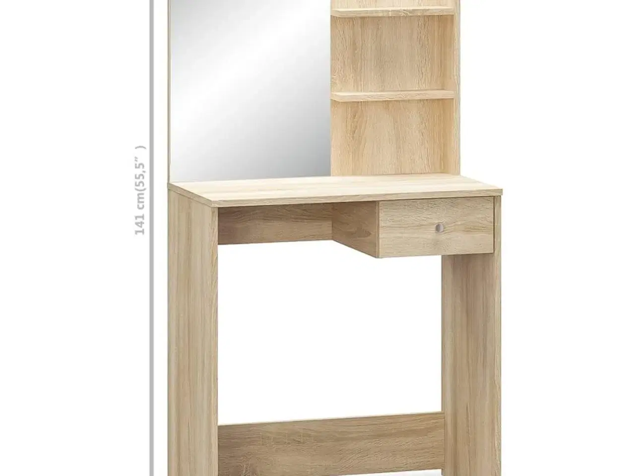 Billede 5 - Kosmetikbord 75x40x141 cm konstrueret træ egetræsfarvet