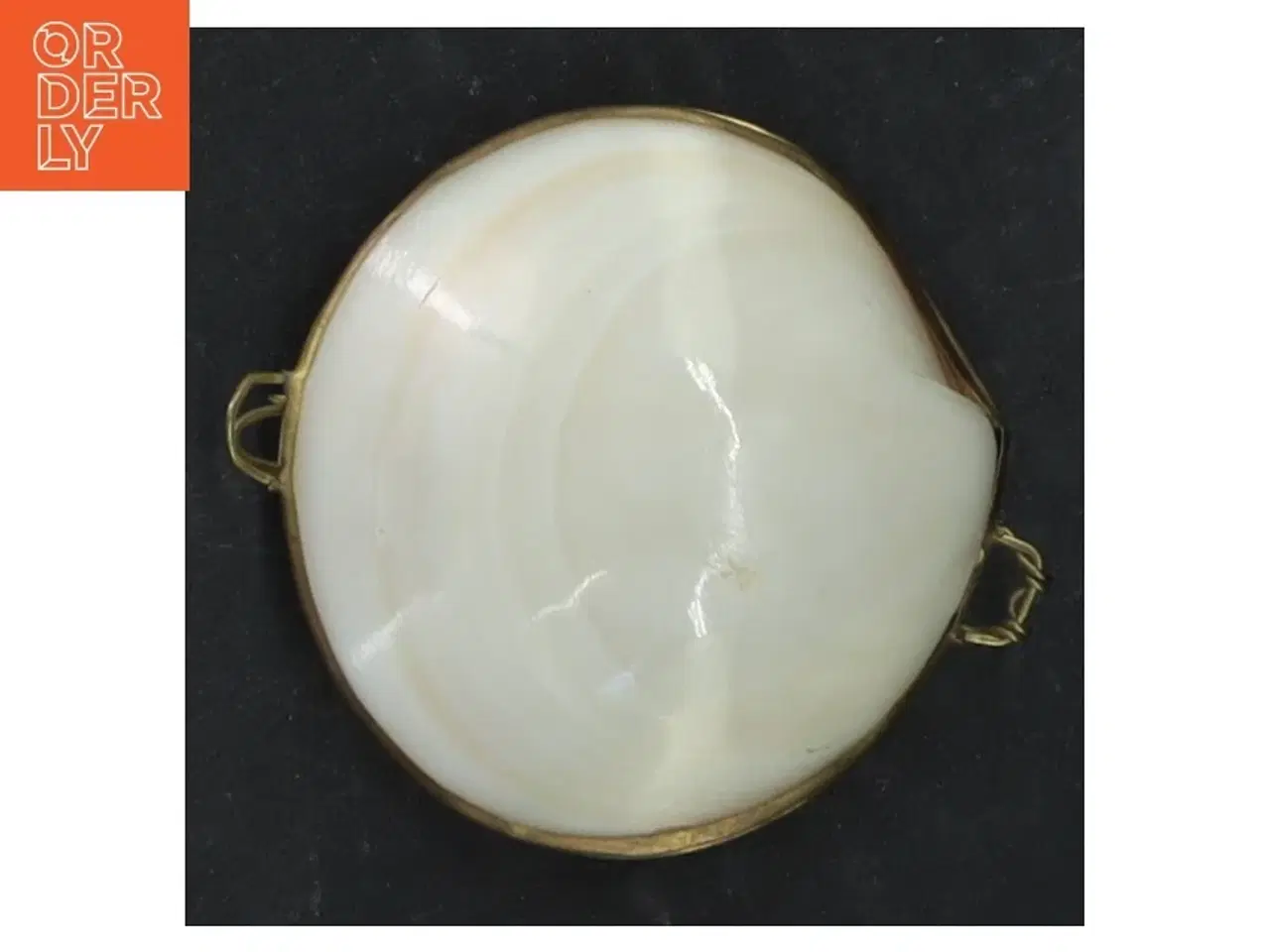 Billede 3 - Dekorativ muslingeskal med indfatning (str. 6x7 cm)