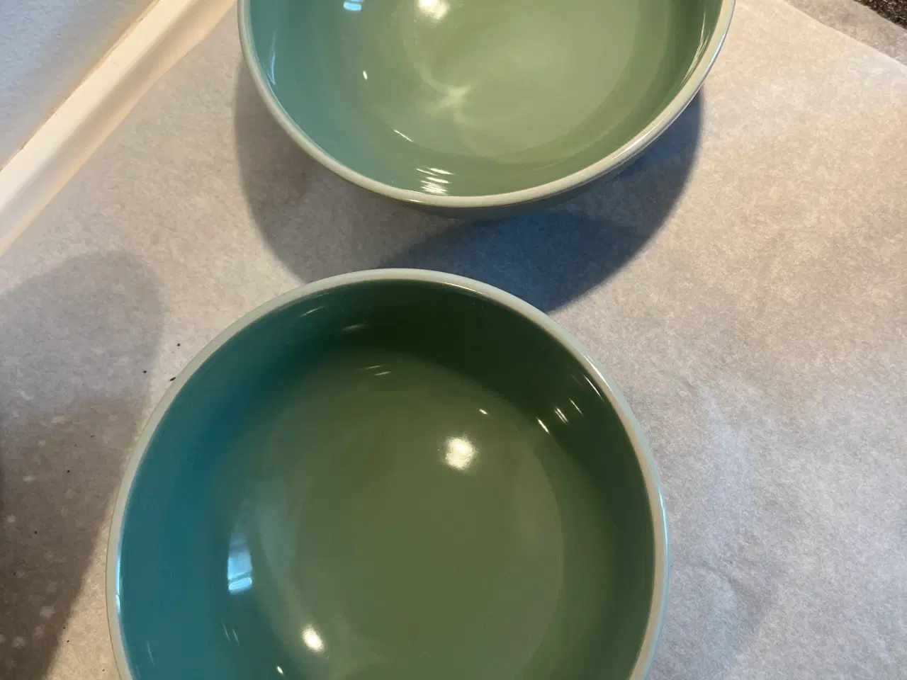 Billede 3 - 2 lyse grønne keramikskåle