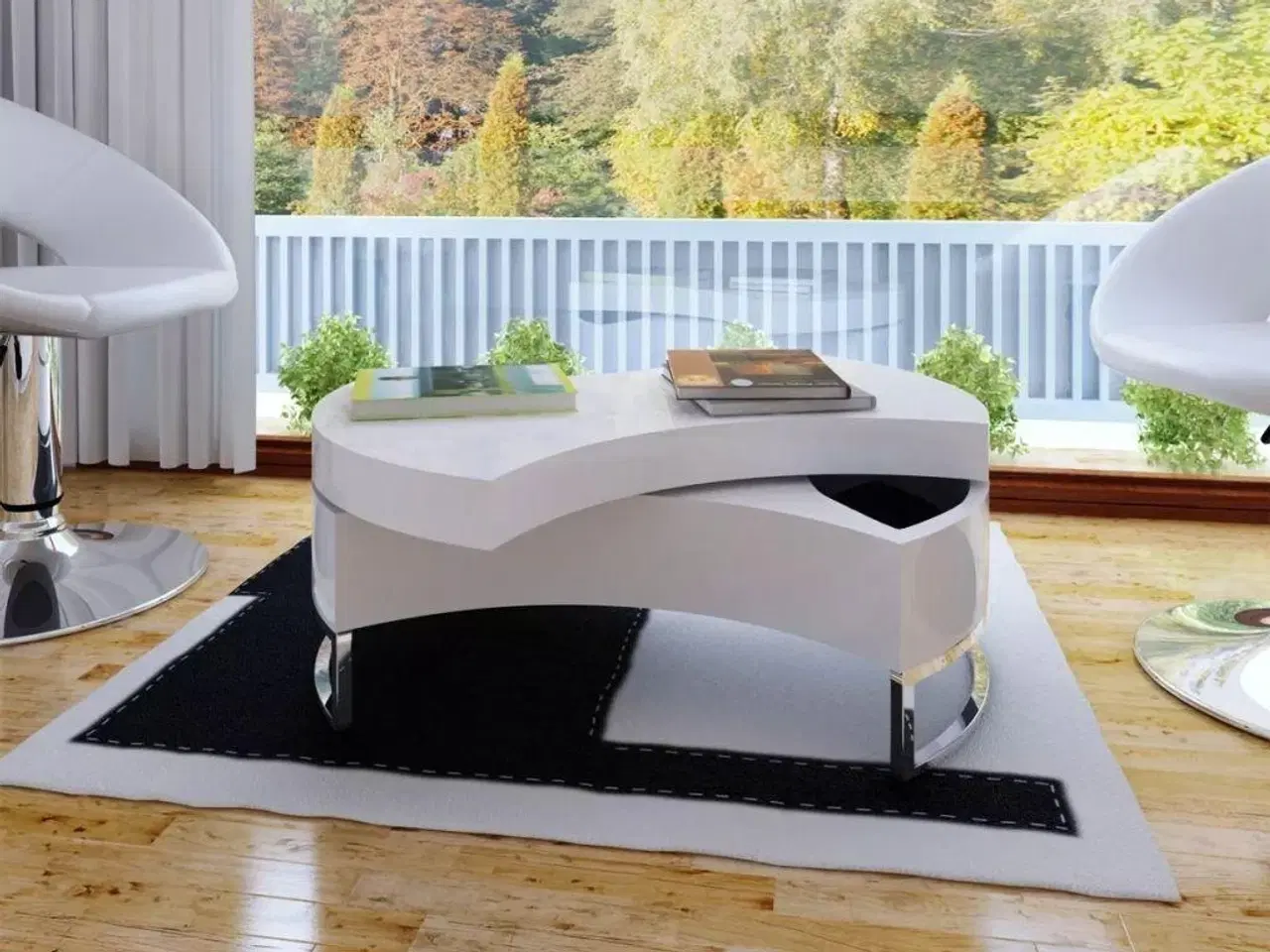 Billede 1 - Sofabord justerbart højglans hvid