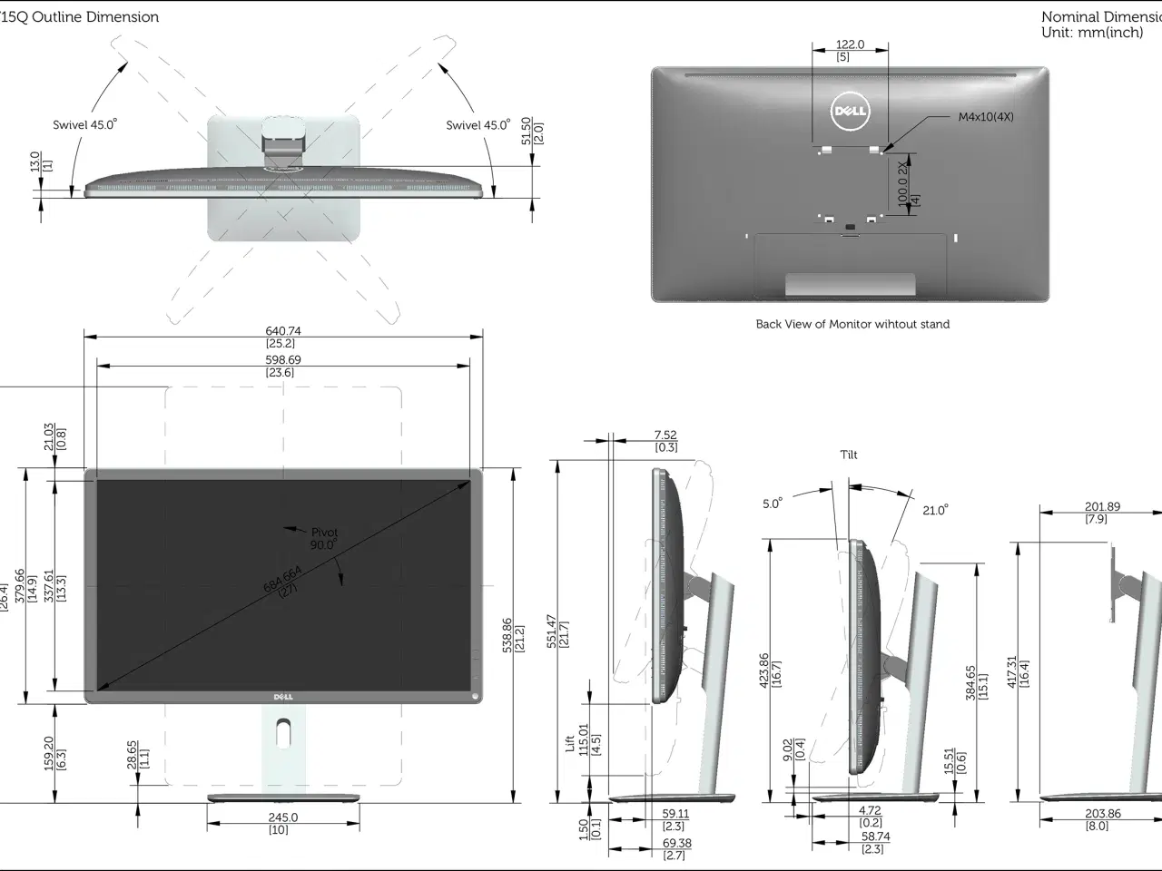 Billede 4 - Dell UltraSharp P2715Q 27tm 