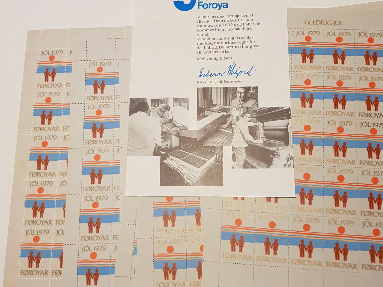Billede 1 - Julemærke ark fra Grønland og Færøerne 1977 - 1995