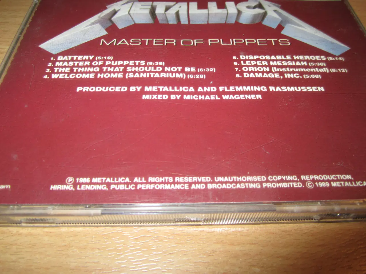 Billede 2 - METALLICA. Master Of Puppets.