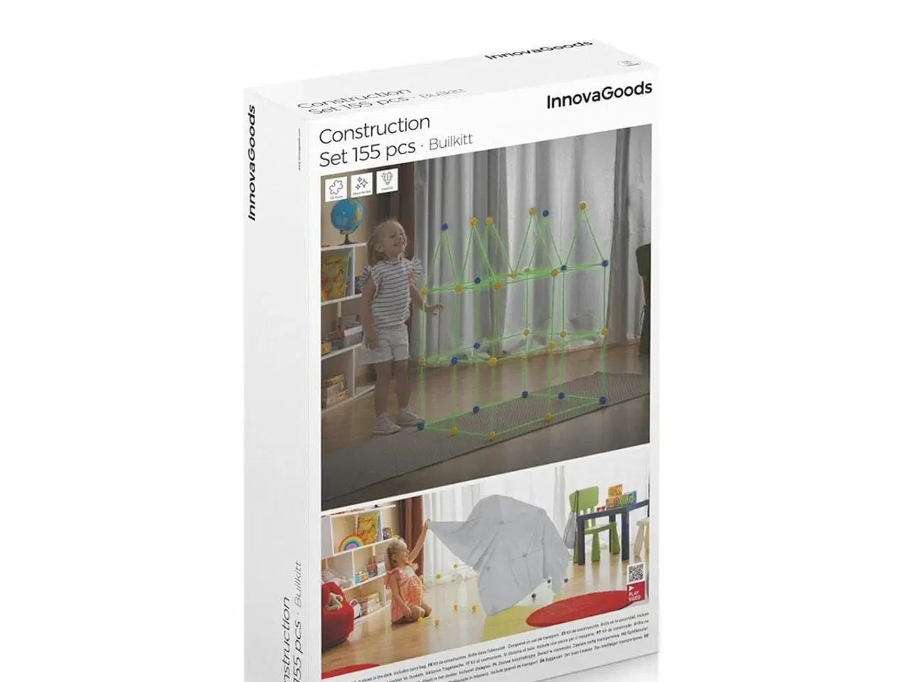 Billede 2 - Builkitt byggesæt til borg - 155 dele, lyser i mørke