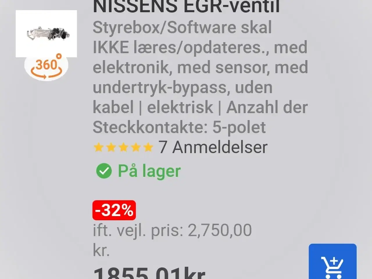 Billede 2 - Egr ventil Vw 1.6 tdi  cayc motor