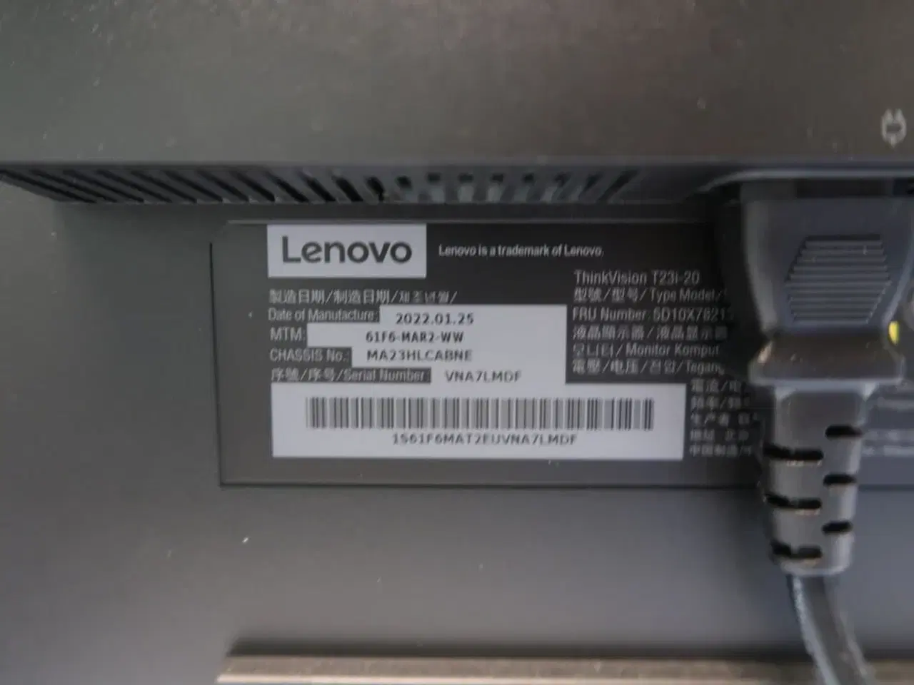 Billede 4 - 2 stk. Lenovo ThinkVision T24i-2L 23,8" skærm (sort)
