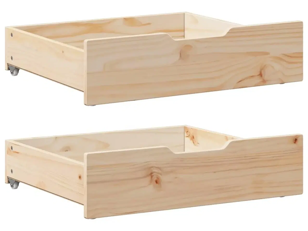 Billede 1 - Sengeskuffer med hjul 2 stk. 65x55x17 cm massivt fyrretræ