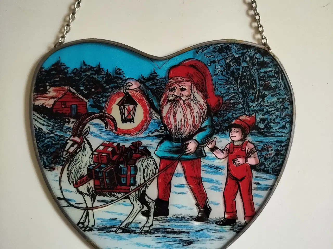 Billede 2 - julepynt gammelt Julehjerte i glas