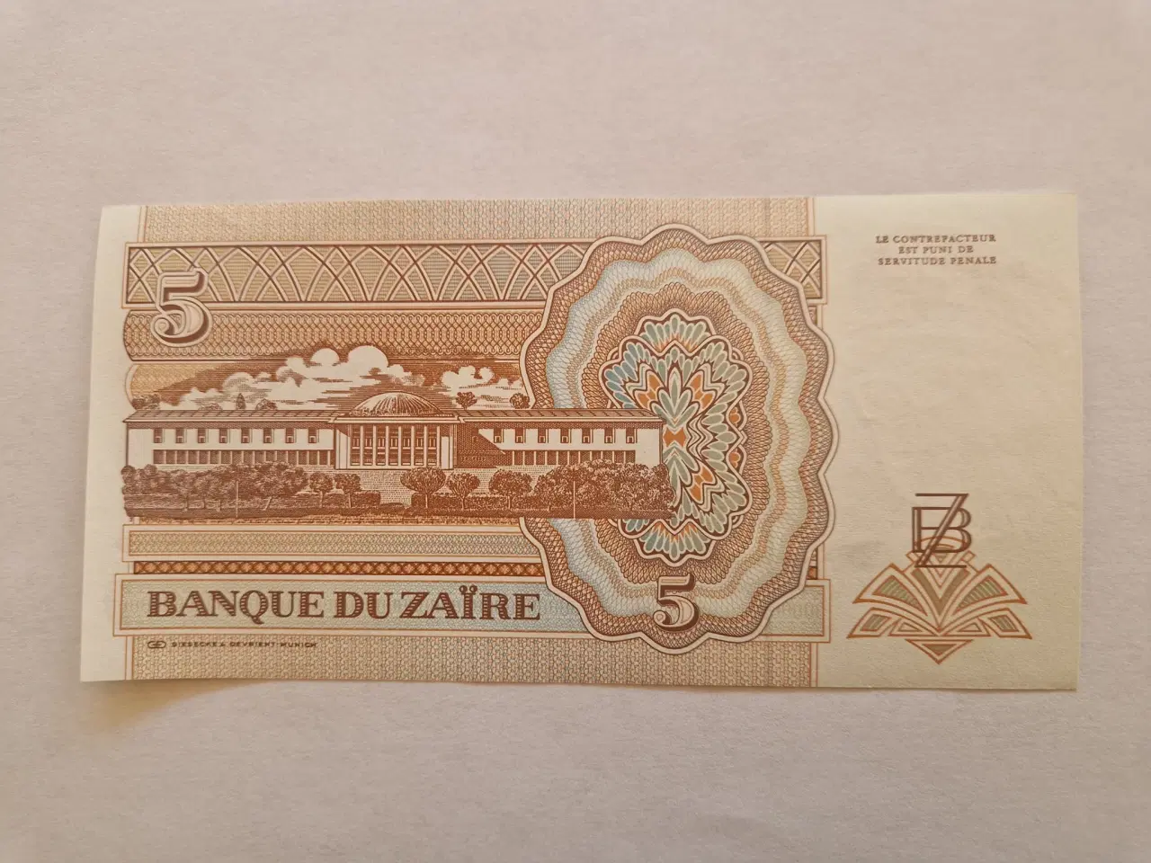 Billede 2 - 5 Zaires Zaire 1993