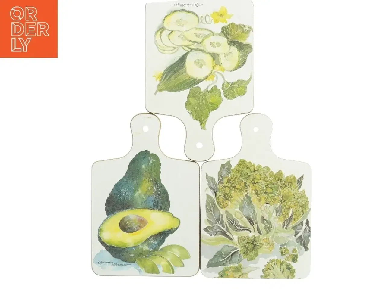 Billede 2 - Skærebræt sæt med grøntsagsmotiver
