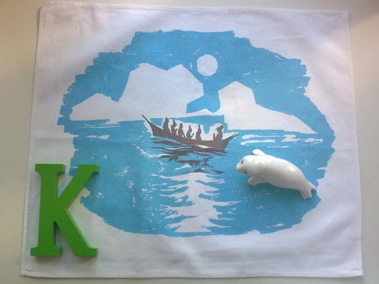 Billede 7 - GRØNLAND bakke dug KUNST tekstil tryk print