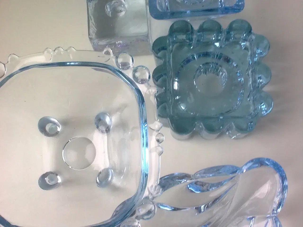 Billede 20 - Lyseblå glas retro +5 forskellige + luftbobler 