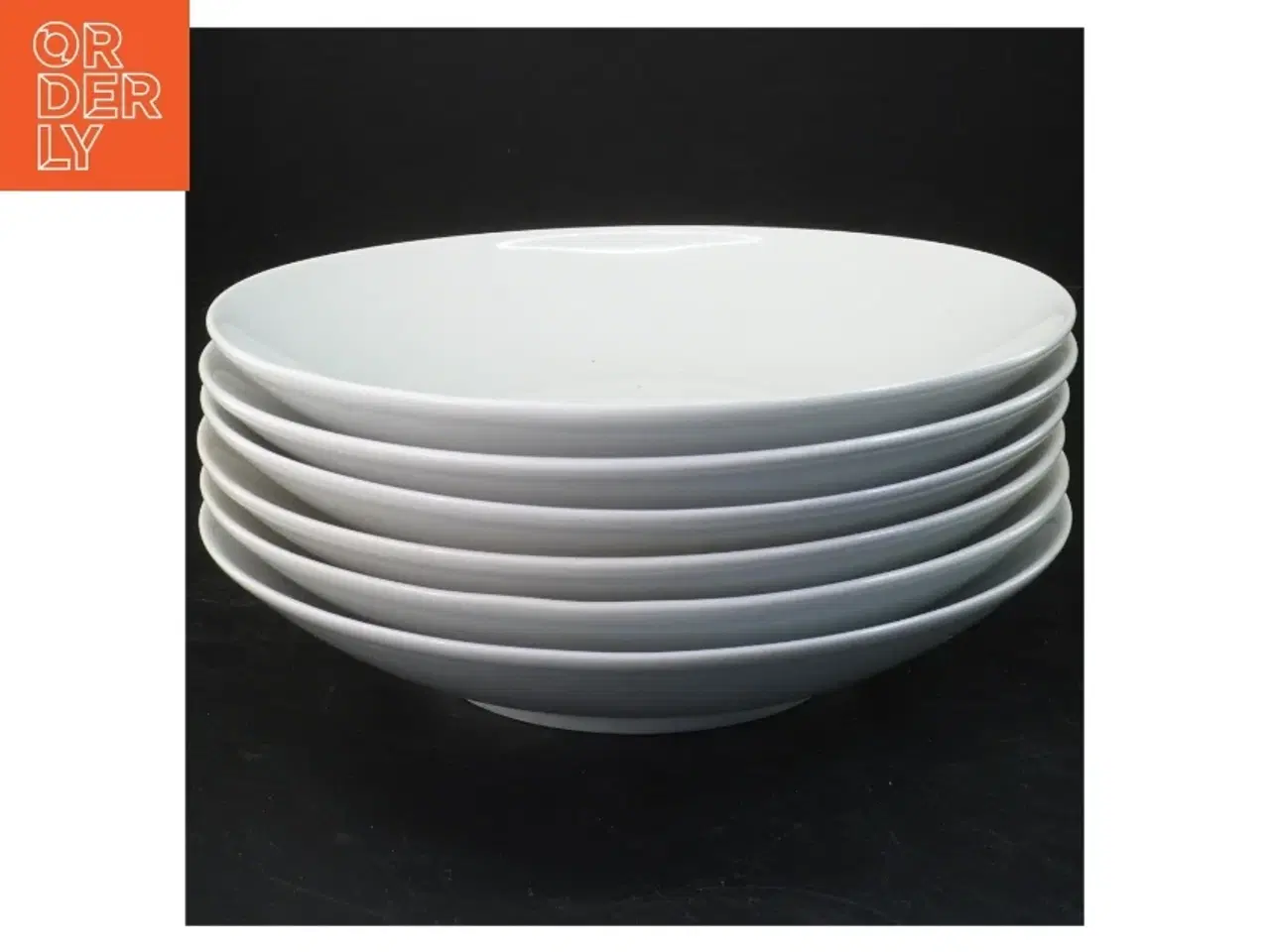 Billede 1 - 6 Hvide dybe tallerkener (str. Ø 22x3,5 cm)