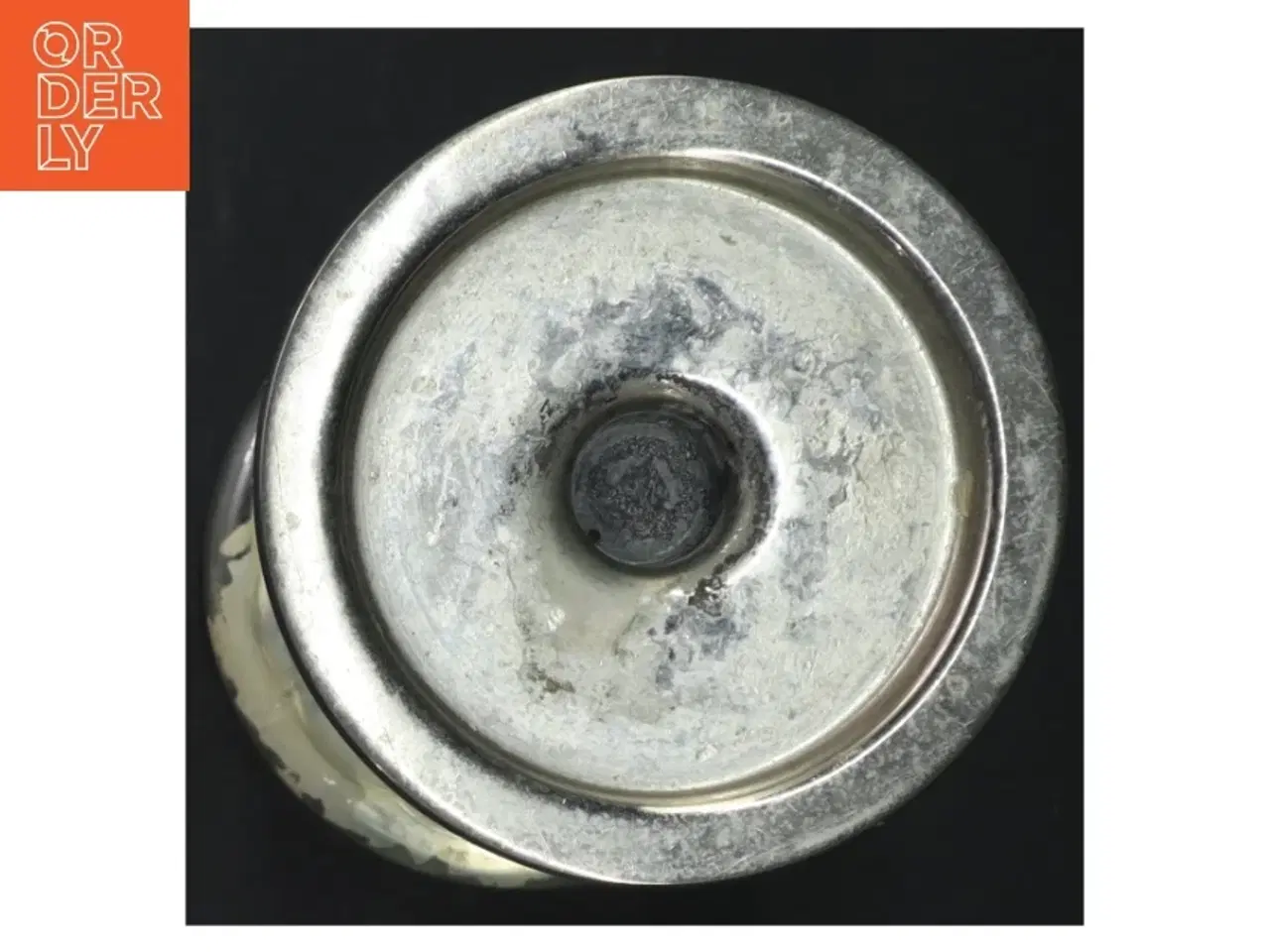 Billede 3 - Glas lysestage med sølvfarvet finish (str. H. 19 cm)