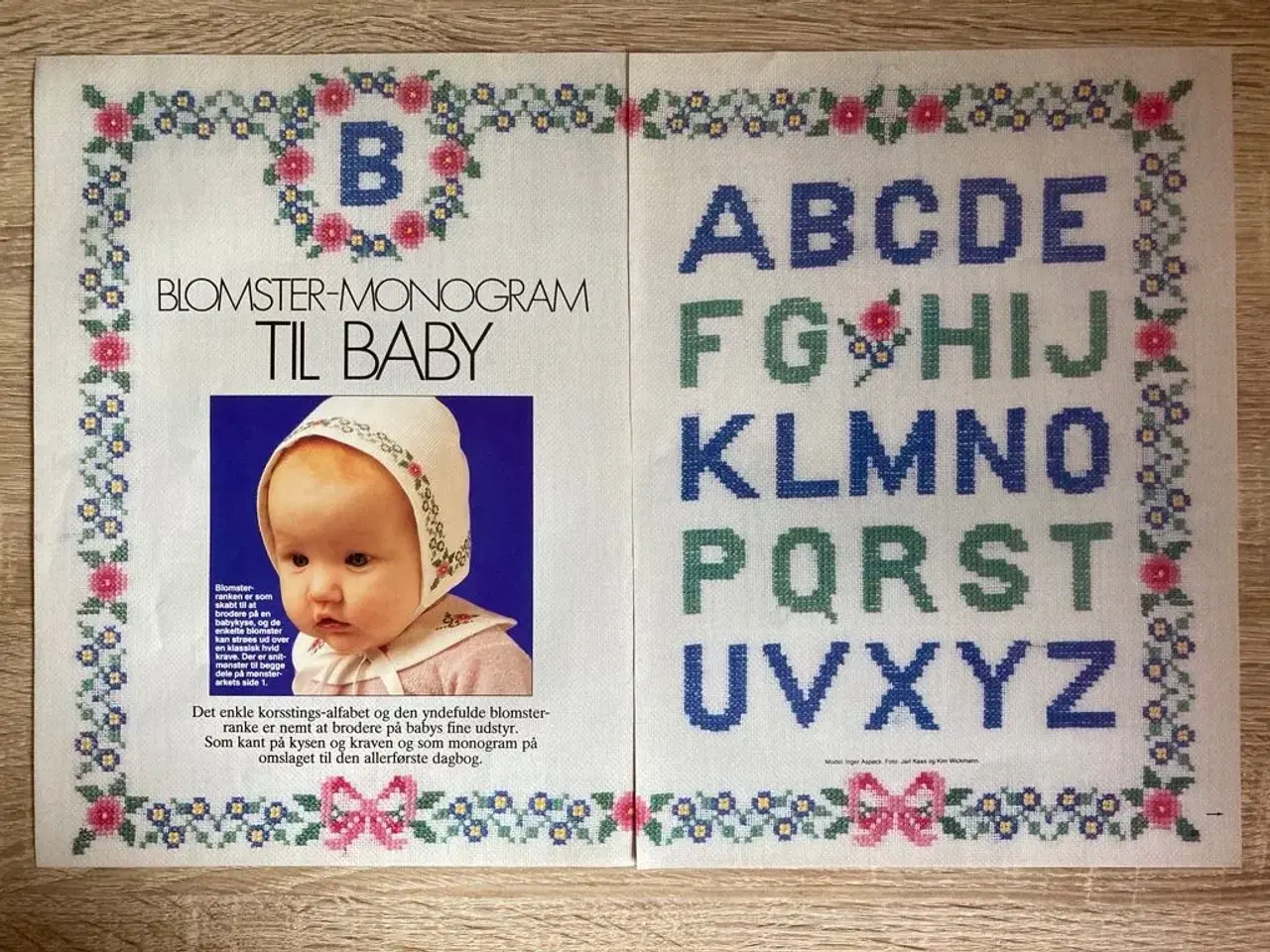 Billede 1 - Mønster: Blomstermonogram til baby