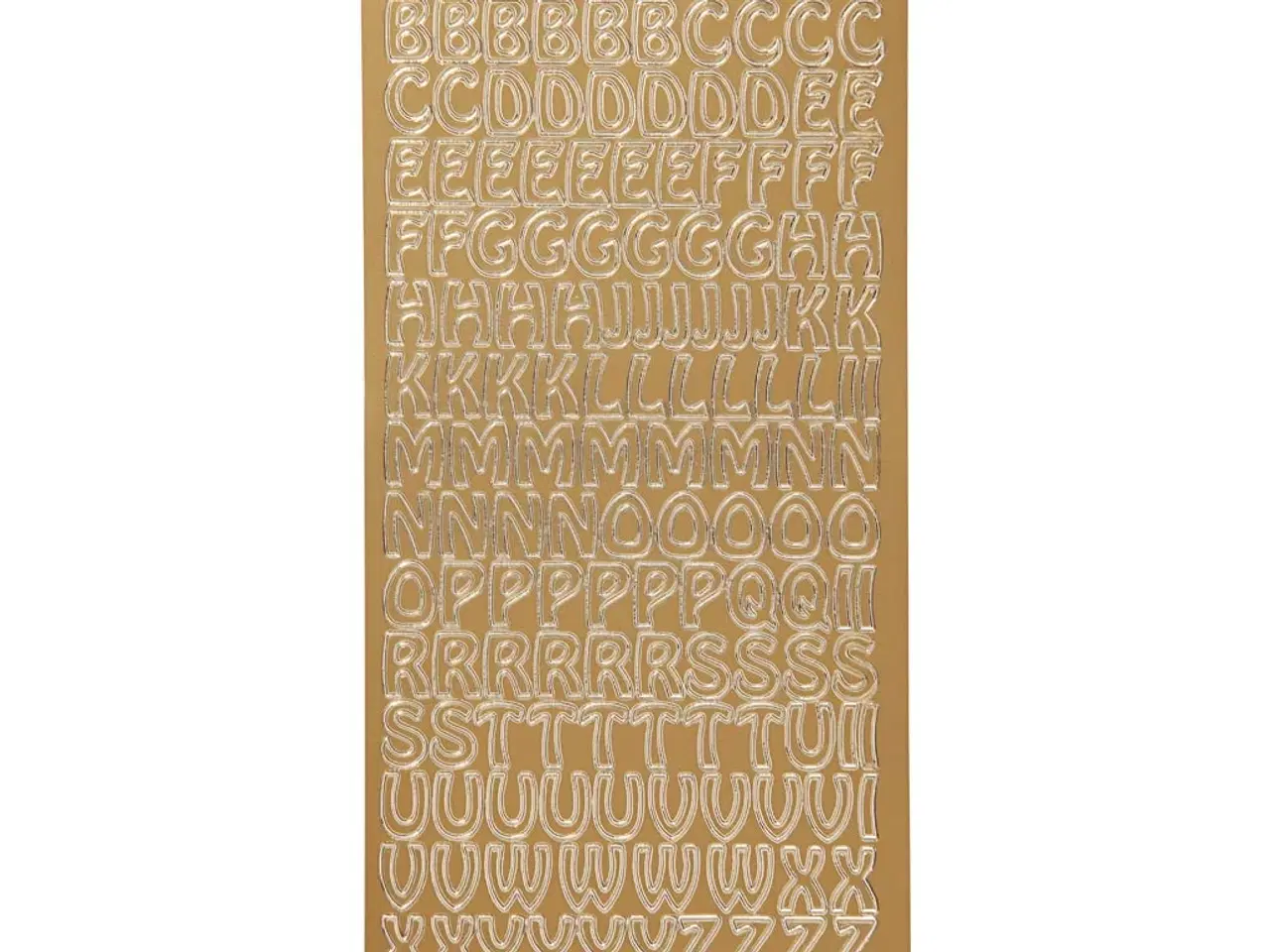 Billede 1 - Stickers, bogstaver, ark 10x23 cm, guld, 1 ark