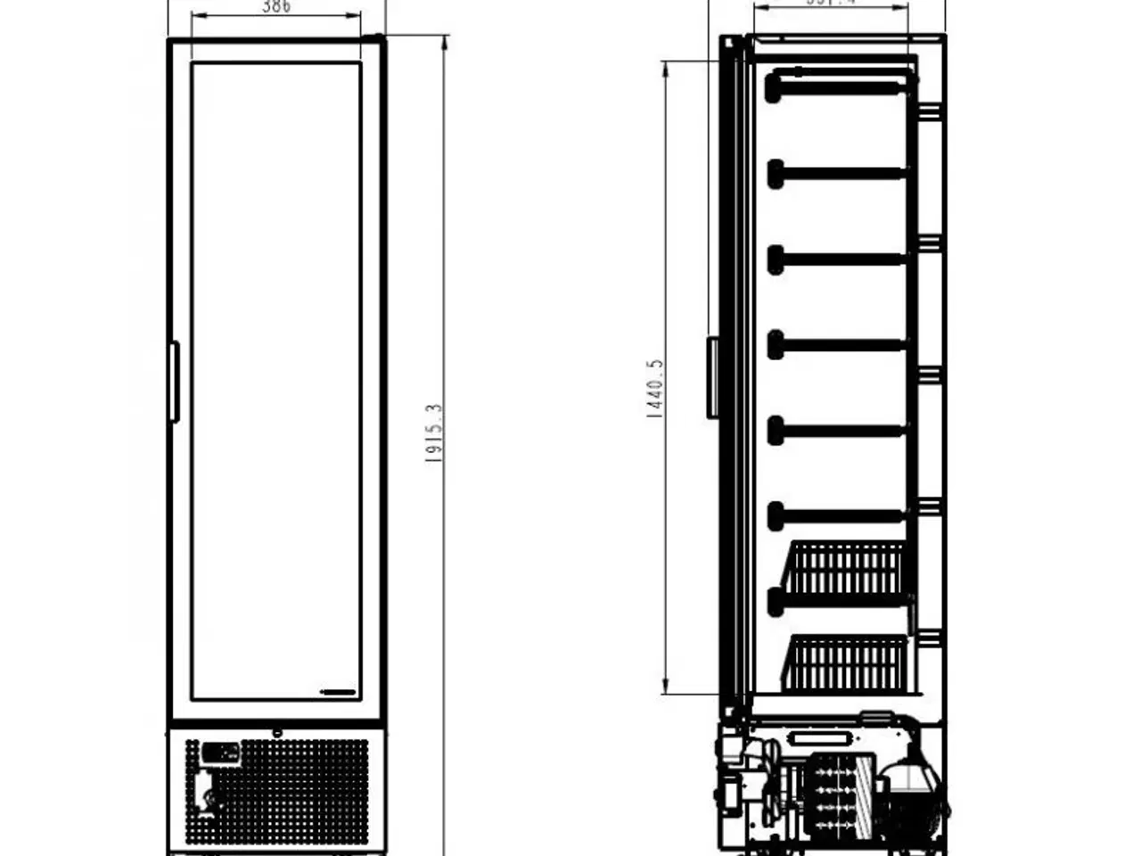 Billede 2 - Combisteel display fryseskab – 221 liter - hvid