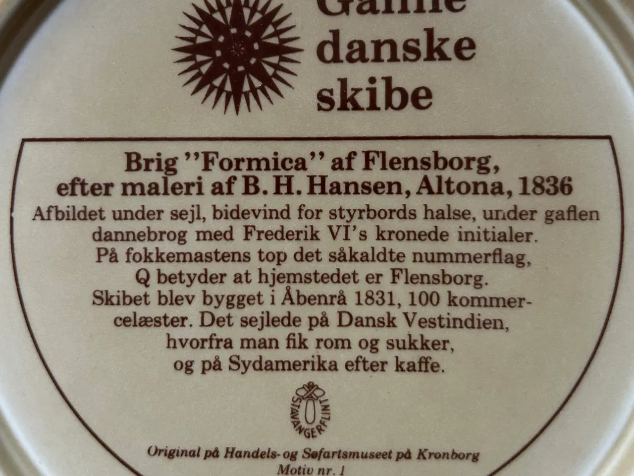 Billede 4 - Gl. DK skibe - 1 - Brig "Formica", Stavangerflint