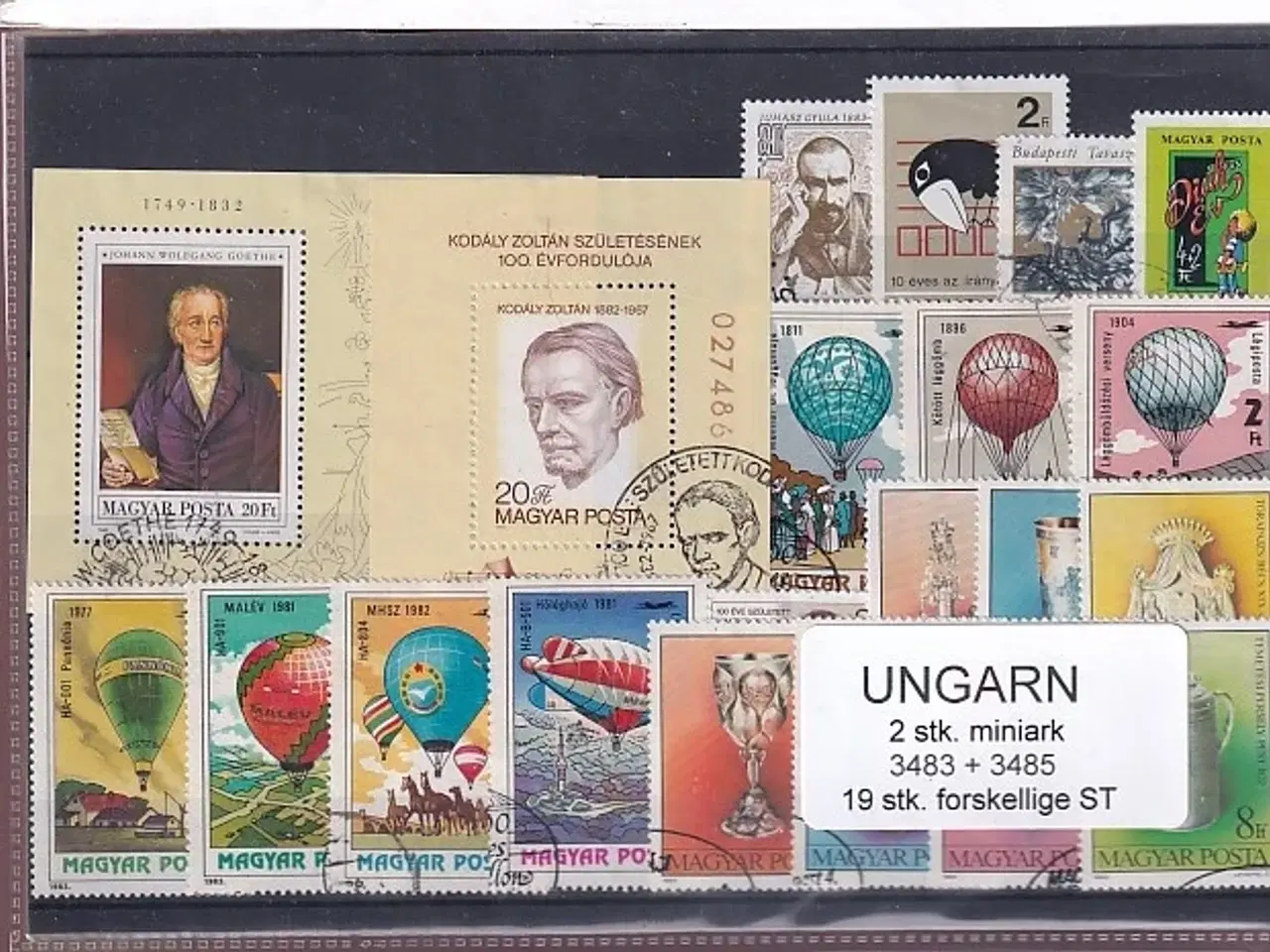Billede 1 - Ungarn - 2 Miniark 3483 - 3485 + 19 stk. Stemplet