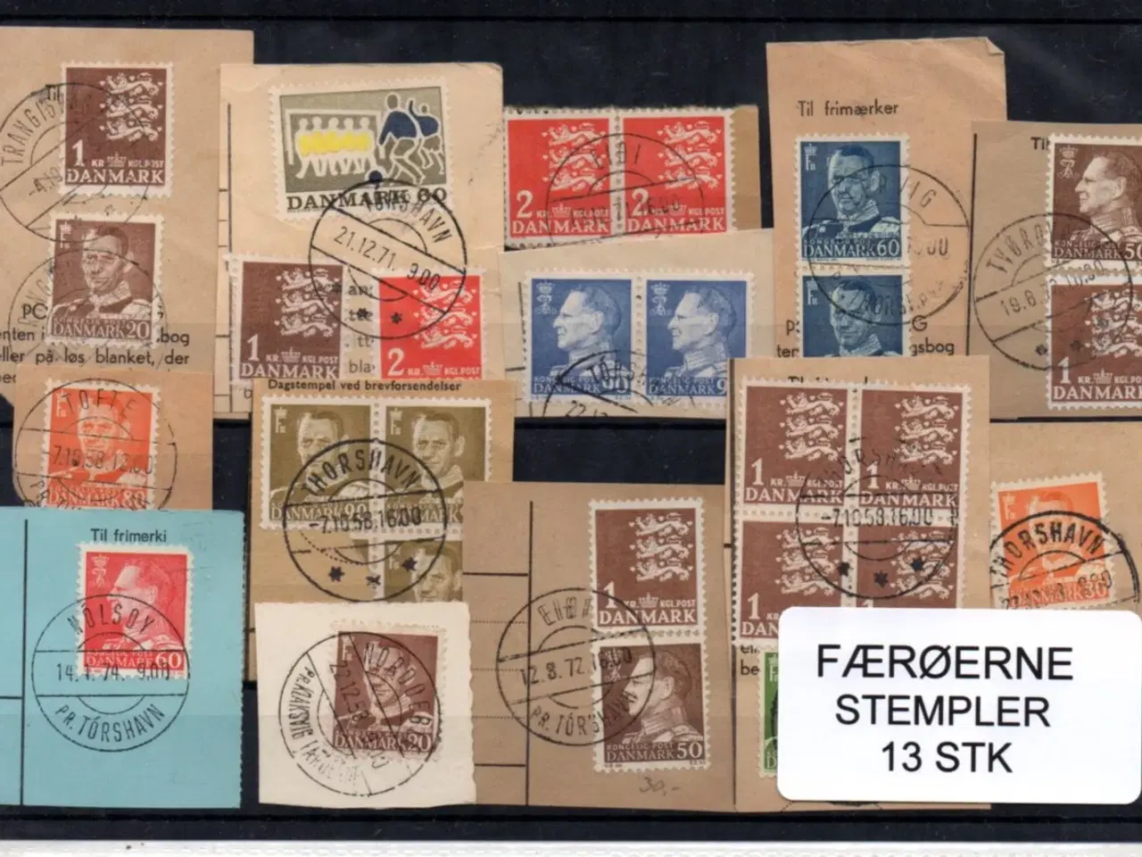 Billede 1 - Færøerne - Klip med 4+5 A- Strjernestempel KVALVIG